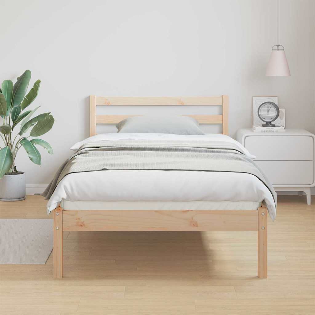 Bettrahmen Braun 215,5 x 95,5 x 69,5 cm Massivholz Kiefer