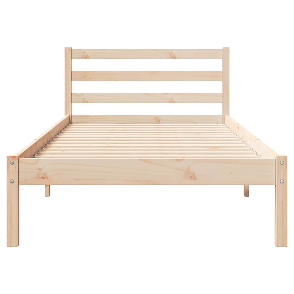 Bettrahmen Braun 215,5 x 95,5 x 69,5 cm Massivholz Kiefer