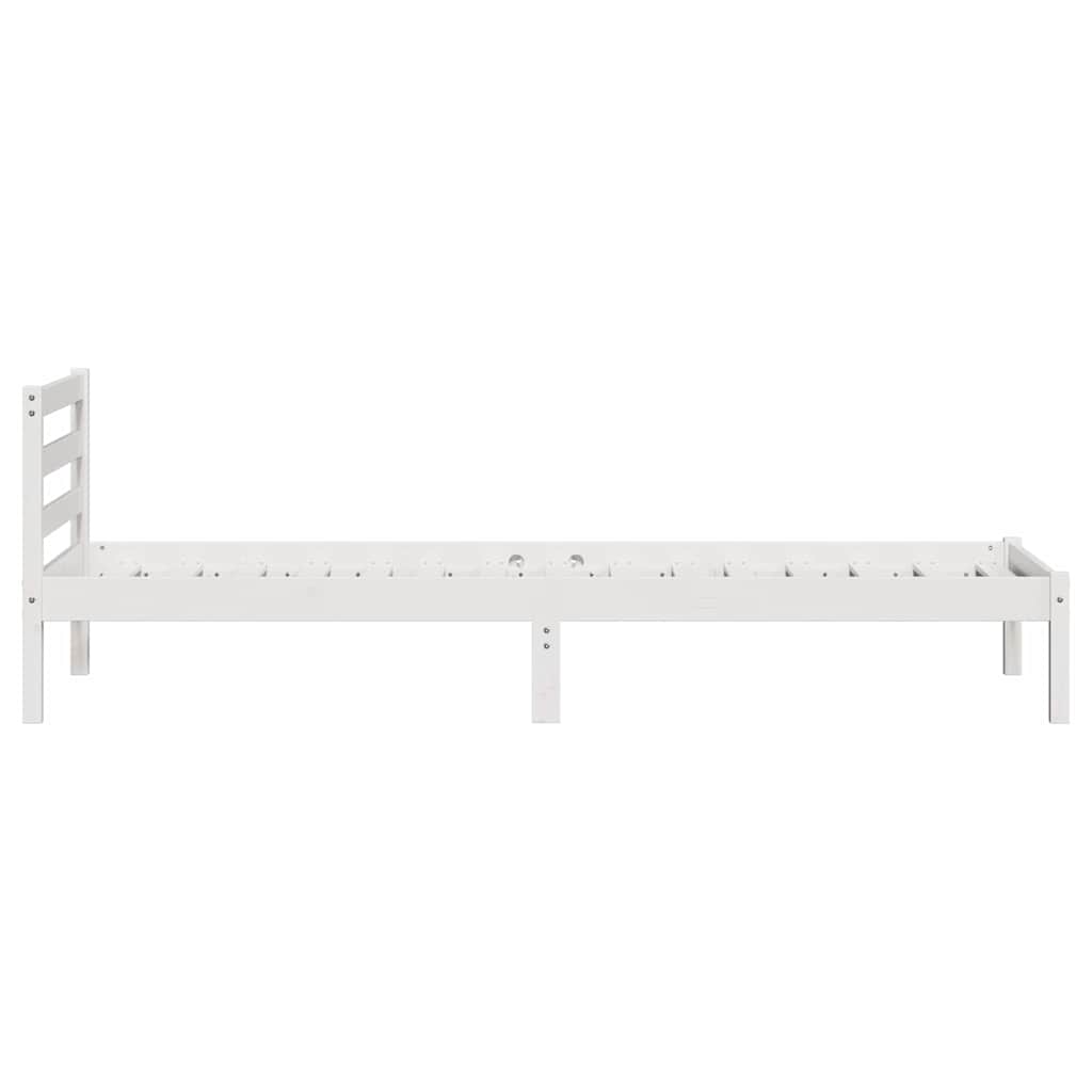 Bettrahmen Weiß 225,5 x 95,5 x 69,5 cm Massivholz Kiefer