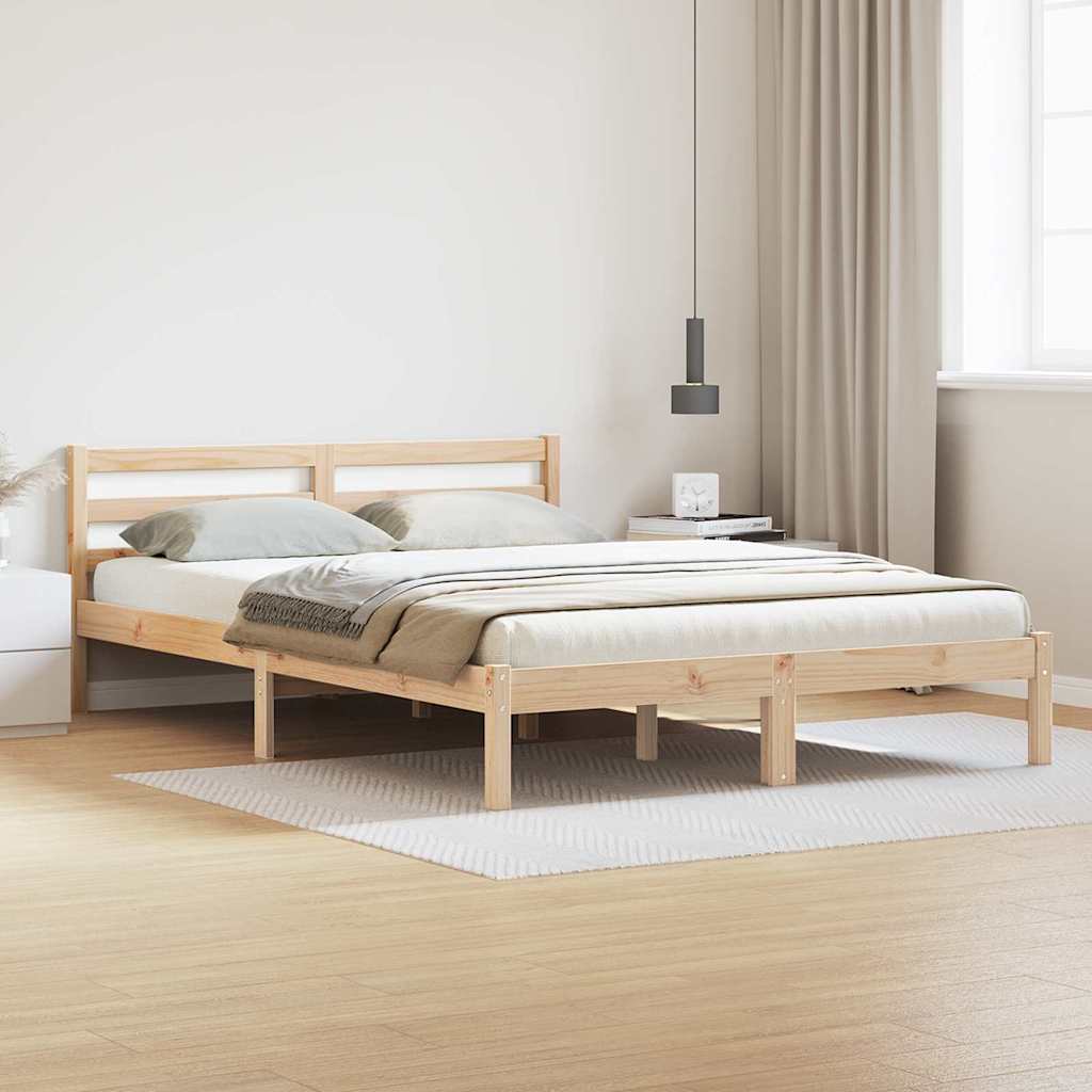 Bettrahmen Braun 225,5 x 145,5 x 69,5 cm Massivholz Kiefer