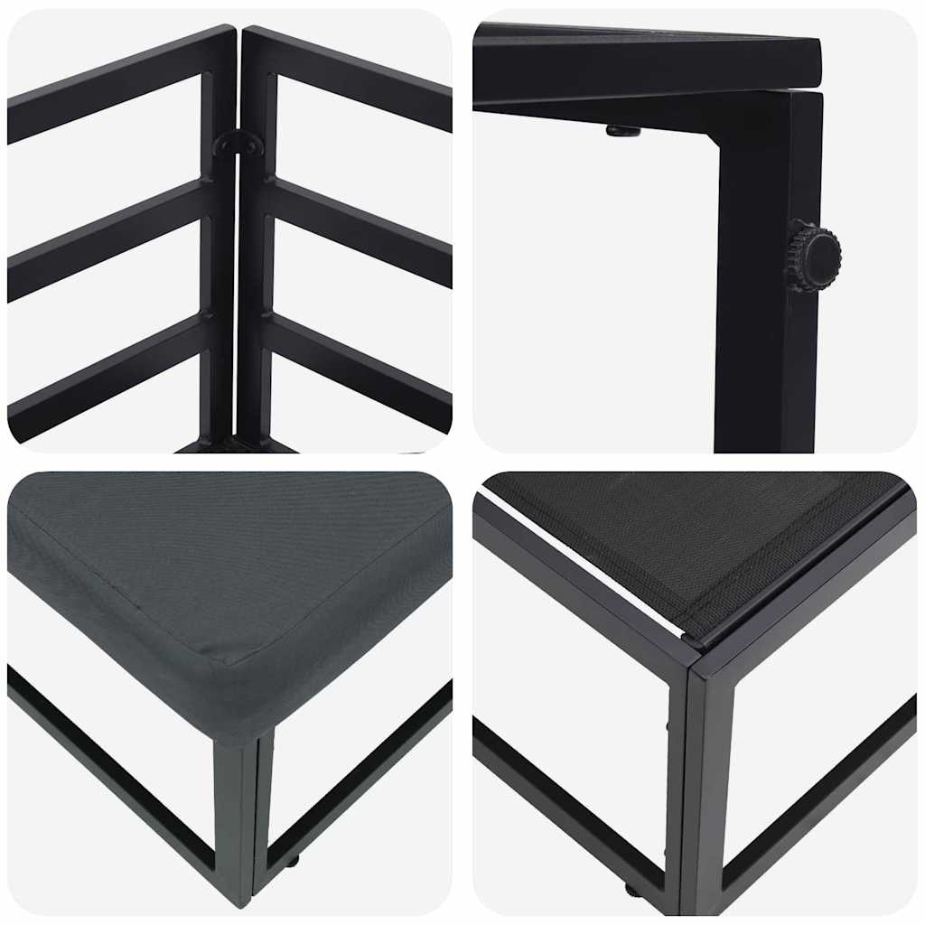 Gartenmöbel 2 Stück Schwarz und Anthrazit 71,5 x 71,5 x 71 cm
