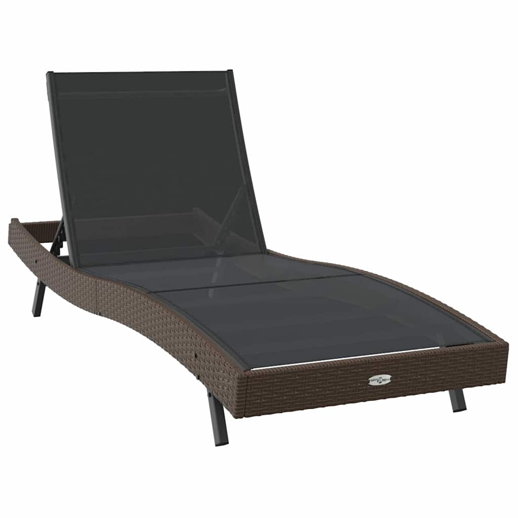 Sonnenliege 197 x 70 x 82 cm Poly-Rattan