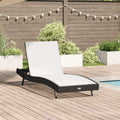 Sonnenliege Schwarz und Weiß 197 x 70 x 82 cm Poly-Rattan
