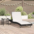 Sonnenliege 2 pcs Schwarz und Weiß Poly-Rattan