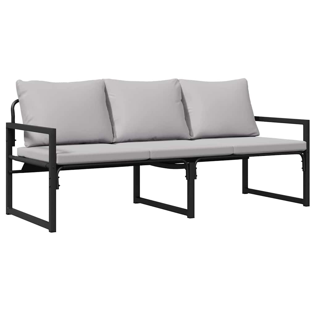 gartenmöbel mit Kissen Hellgrau 180 x 72,5 x 71 cm Polyester
