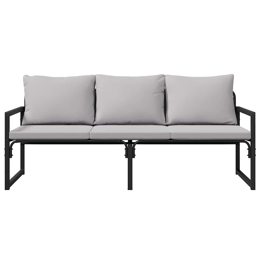 gartenmöbel mit Kissen Hellgrau 180 x 72,5 x 71 cm Polyester
