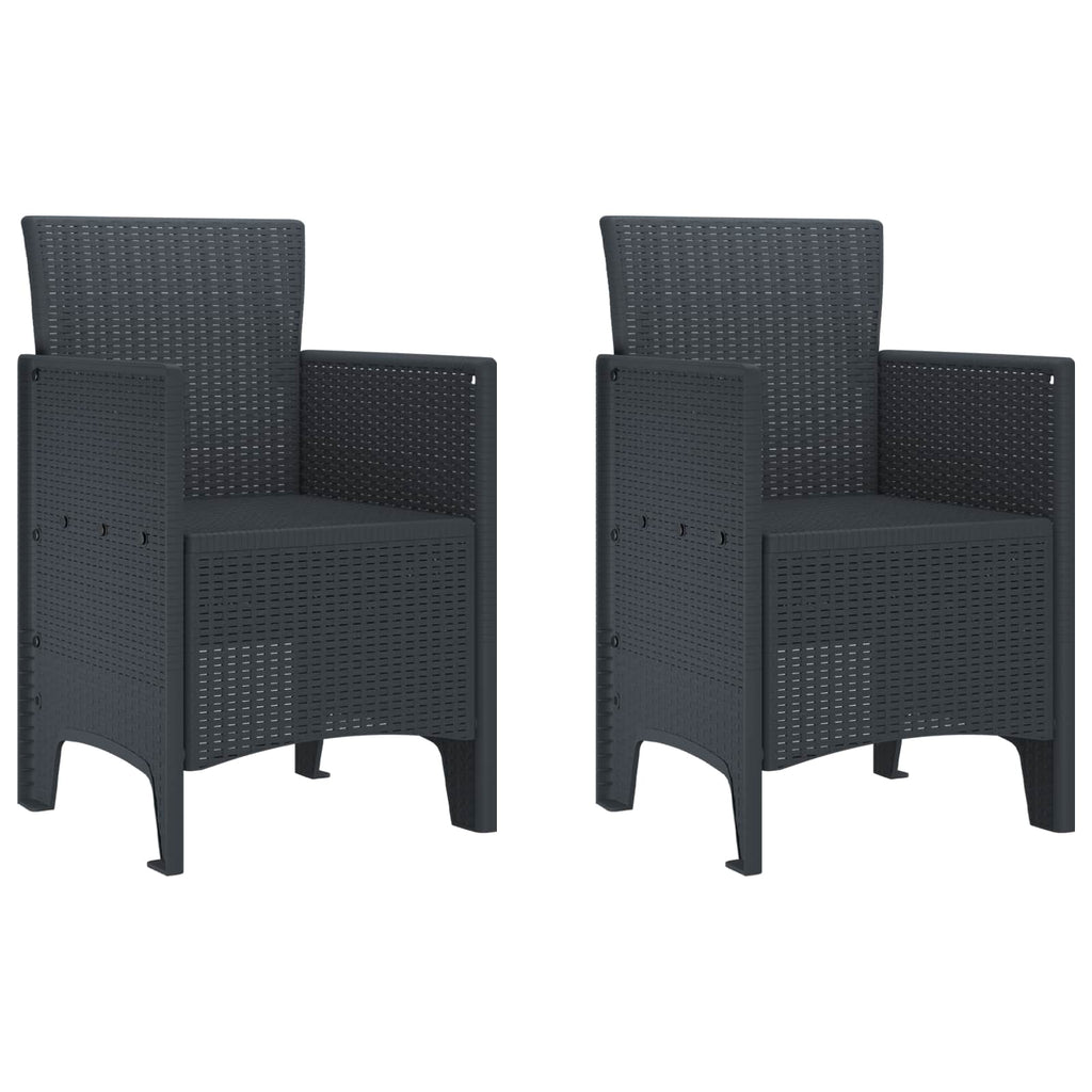 Gartenstuhl 2 pcs Anthrazit 53 x 49 x 85 cm Polypropylen