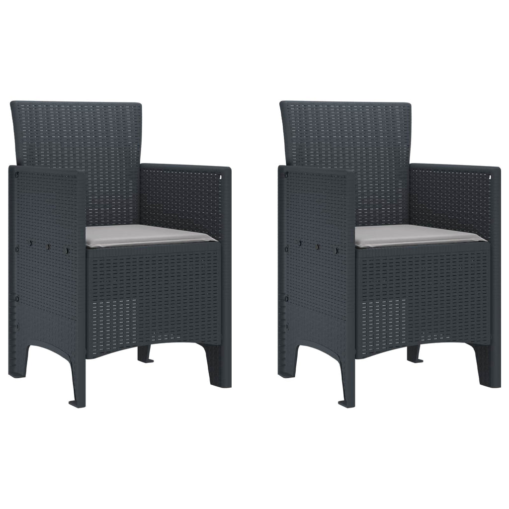 Gartenstuhl 2 pcs Anthrazit 53 x 49 x 85 cm Polypropylen