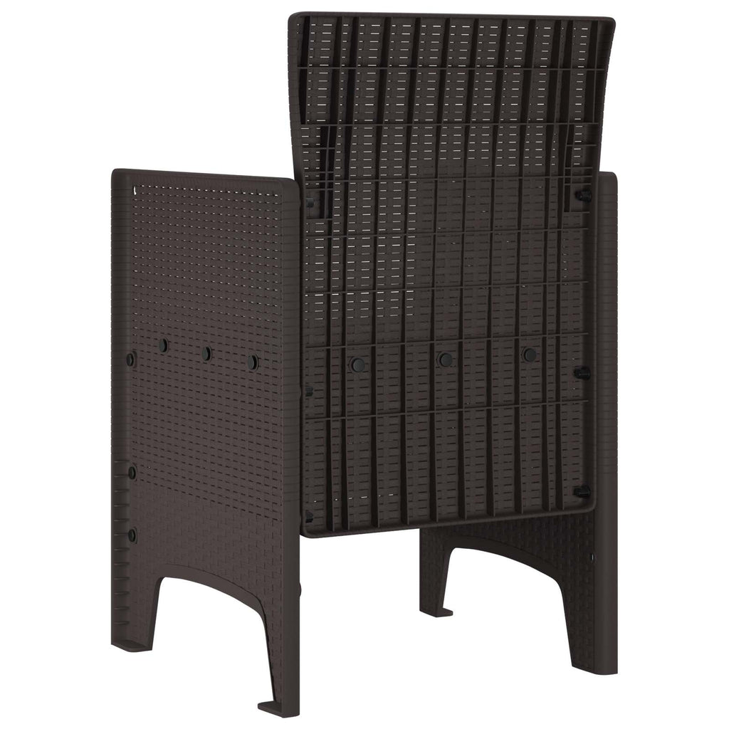 Gartenstuhl mit Kissen 2 pcs Braun 53 x 49 x 85 cm Polypropylen