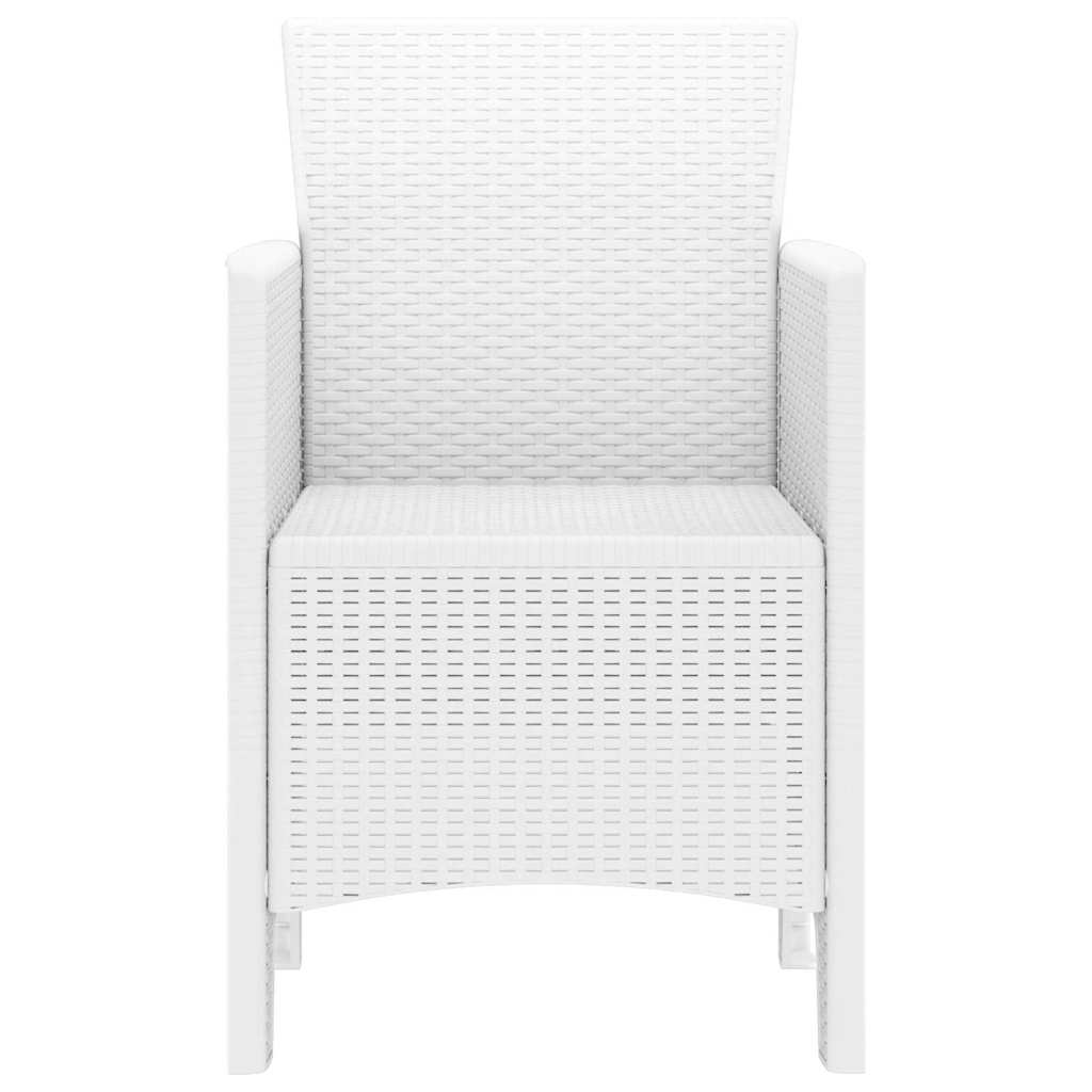 Gartenstuhl mit Kissen 2 pcs Weiß 53 x 49 x 85 cm Polypropylen
