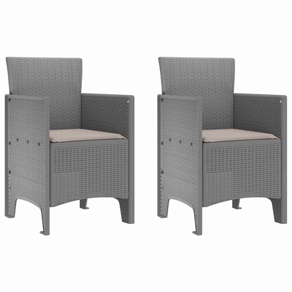 Gartenstuhl 2 pcs Hellgrau 53 x 49 x 85 cm Polypropylen