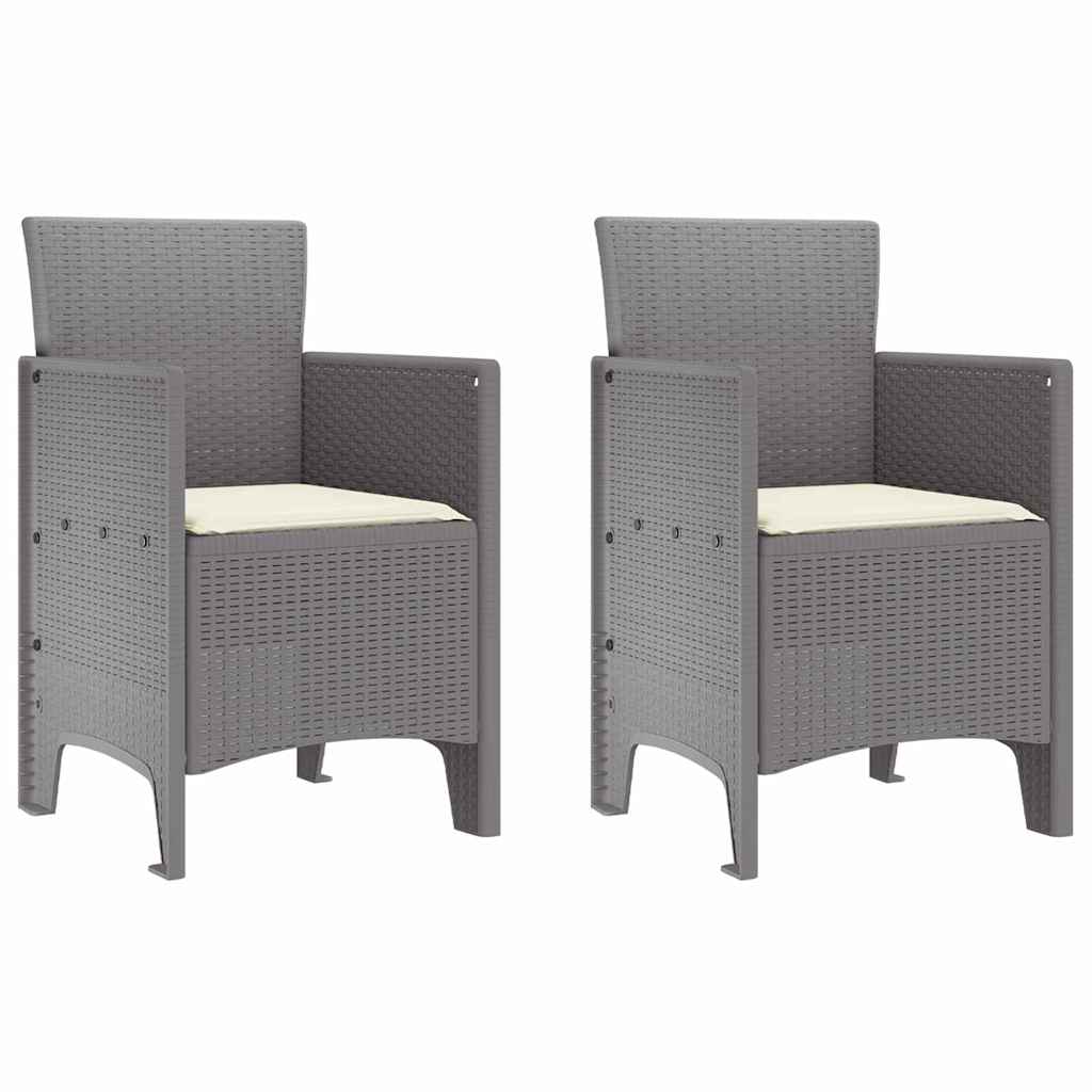 Gartenstuhl 2 pcs Hellgrau 53 x 49 x 85 cm Polypropylen
