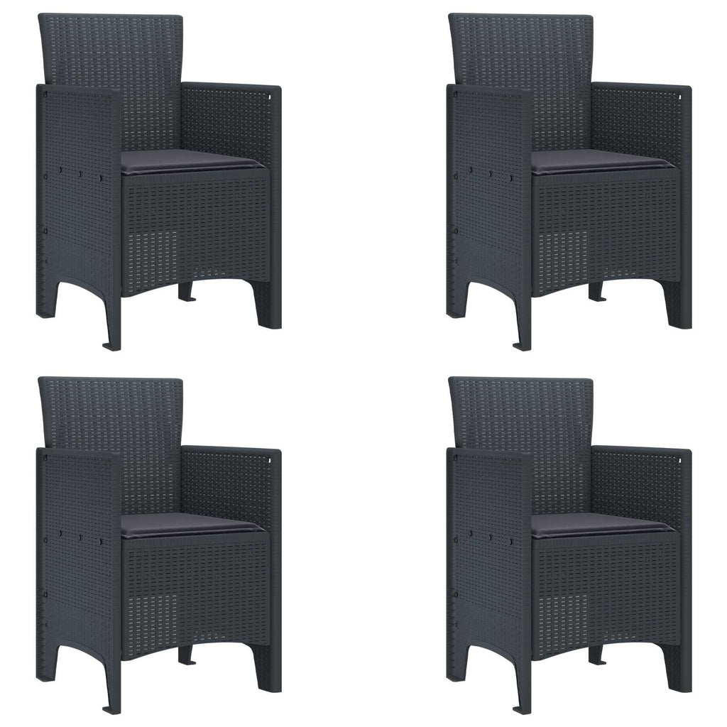 Gartenstuhl 4 pcs Anthrazit 53 x 49 x 85 cm Polypropylen
