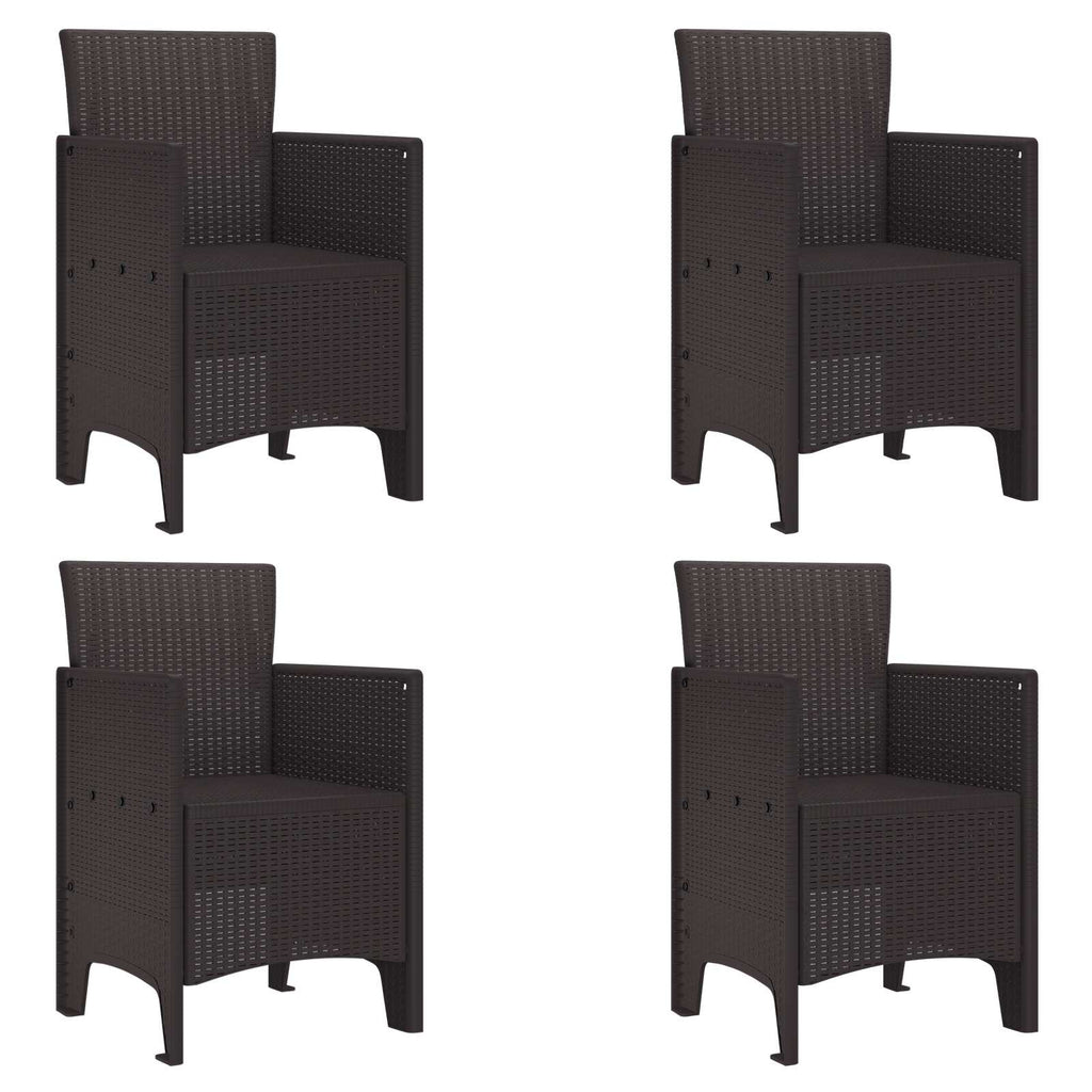 Gartenstuhl mit Kissen 4 pcs Braun 53 x 49 x 85 cm Polypropylen
