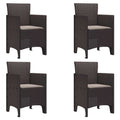 Gartenstuhl mit Kissen 4 pcs Braun 53 x 49 x 85 cm Polypropylen