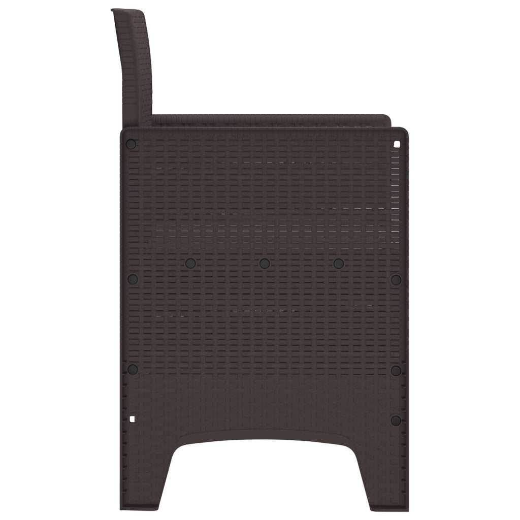 Gartenstuhl mit Kissen 4 pcs Braun 53 x 49 x 85 cm Polypropylen