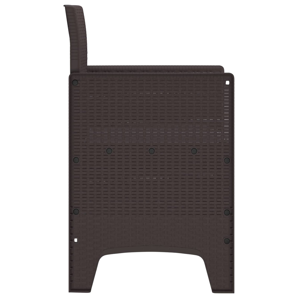 Gartenstuhl mit Kissen 4 pcs Braun 53 x 49 x 85 cm Polypropylen