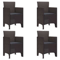 Gartenstuhl mit Kissen 4 pcs Braun 53 x 49 x 85 cm Polypropylen