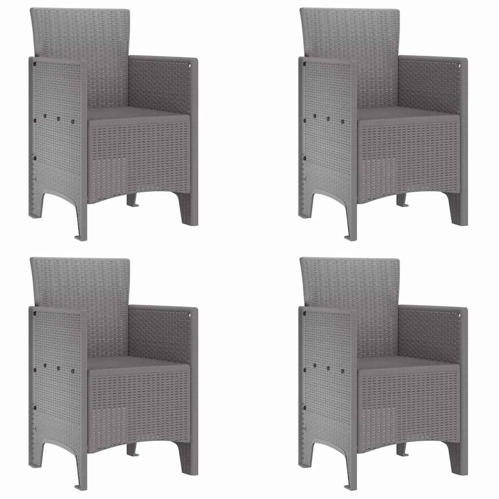 Gartenstuhl 4 pcs Hellgrau 53 x 49 x 85 cm Polypropylen