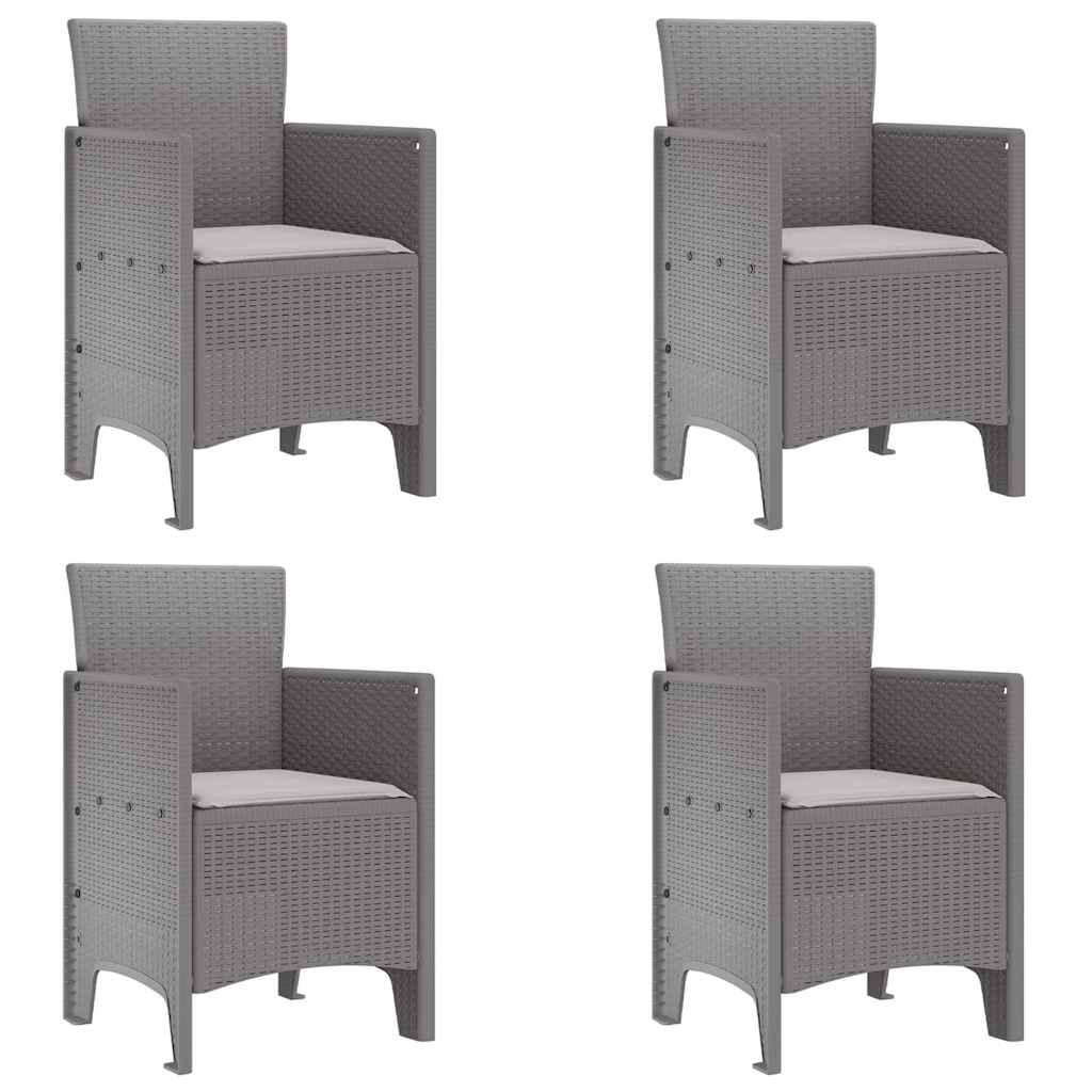 Gartenstuhl 4 pcs Hellgrau 53 x 49 x 85 cm Polypropylen
