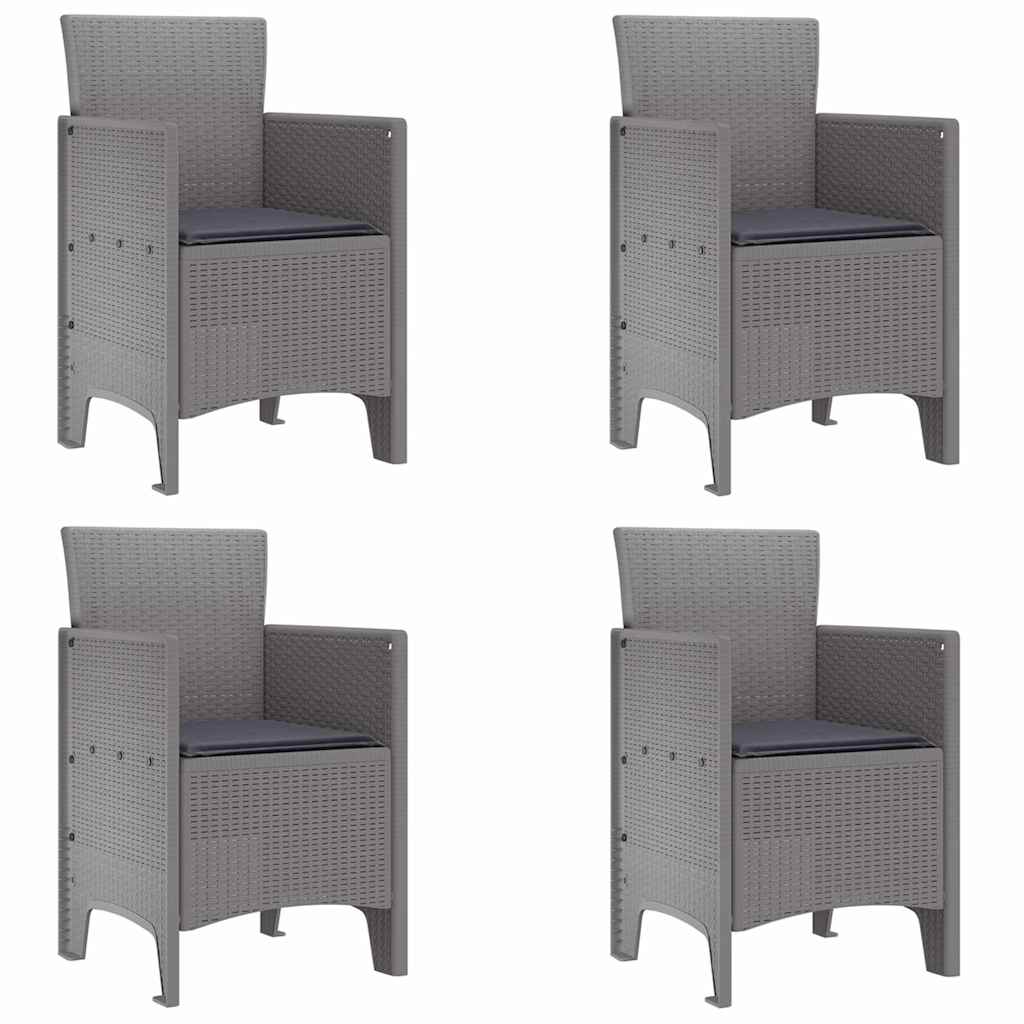 Gartenstuhl 4 pcs Hellgrau 53 x 49 x 85 cm Polypropylen