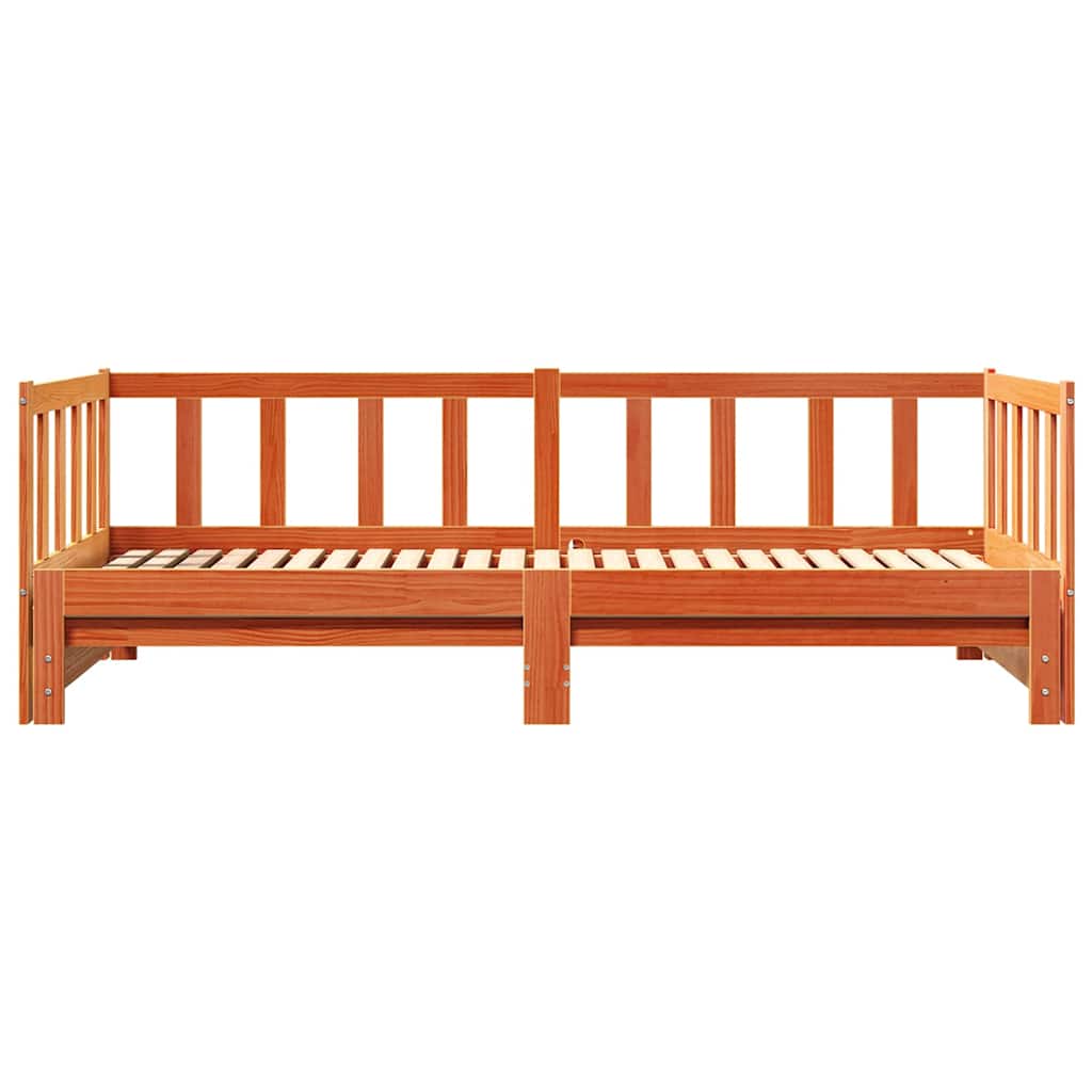 Ausziehbares Tagesbett Wachsbraun 203,5 x 164 x 66 cm