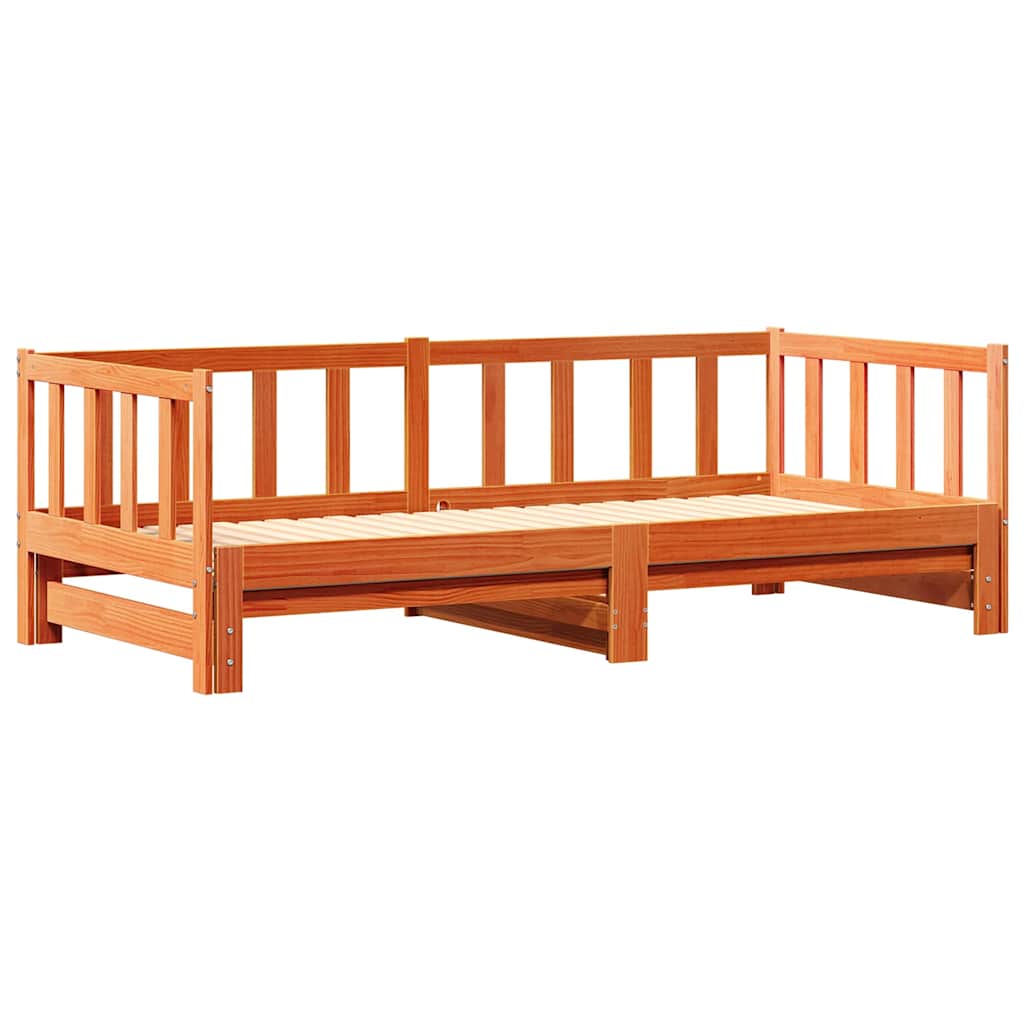 Ausziehbares Tagesbett Wachsbraun 193,5 x 184 x 66 cm