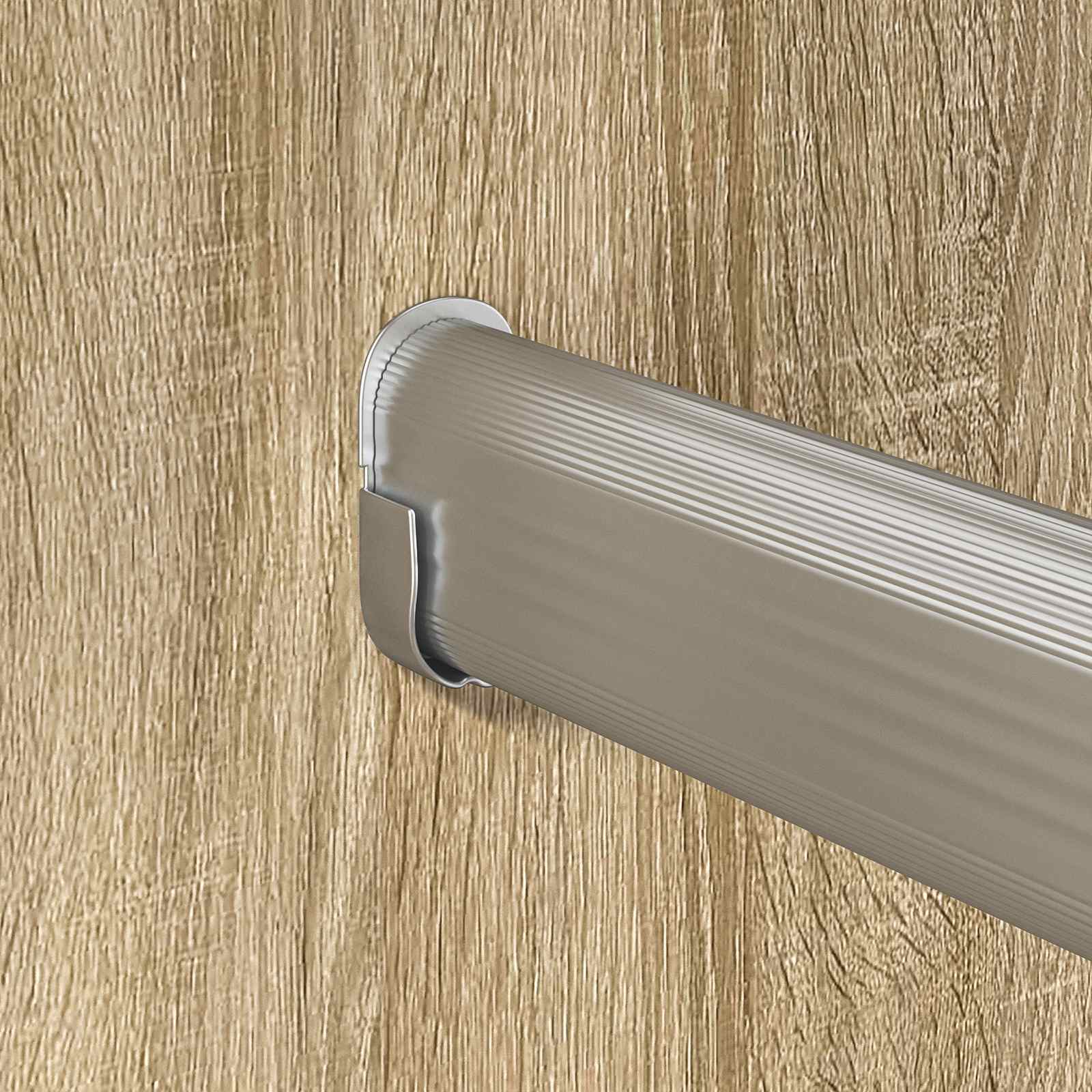 Kleiderstange 12 pcs Silber 664 x 15 x 29 mm Aluminiumlegierung