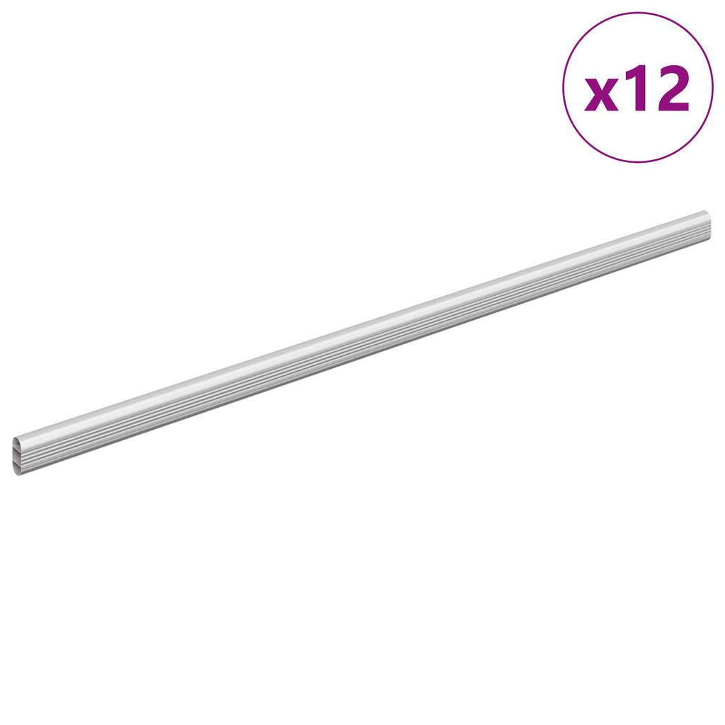Kleiderstange 12 pcs Silber 664 x 15 x 29 mm Aluminiumlegierung