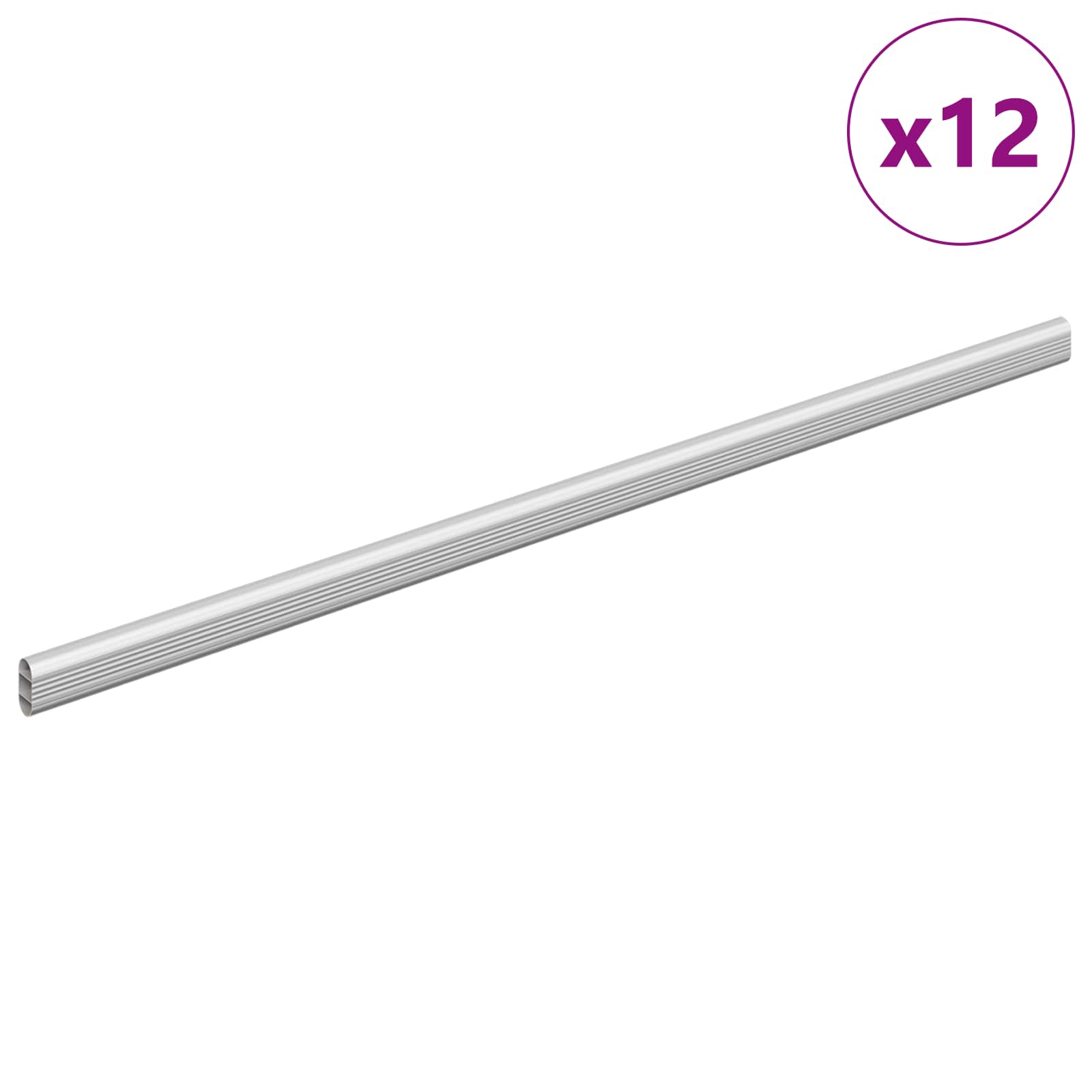 Kleiderstange 12 pcs Silber 664 x 15 x 29 mm Aluminiumlegierung