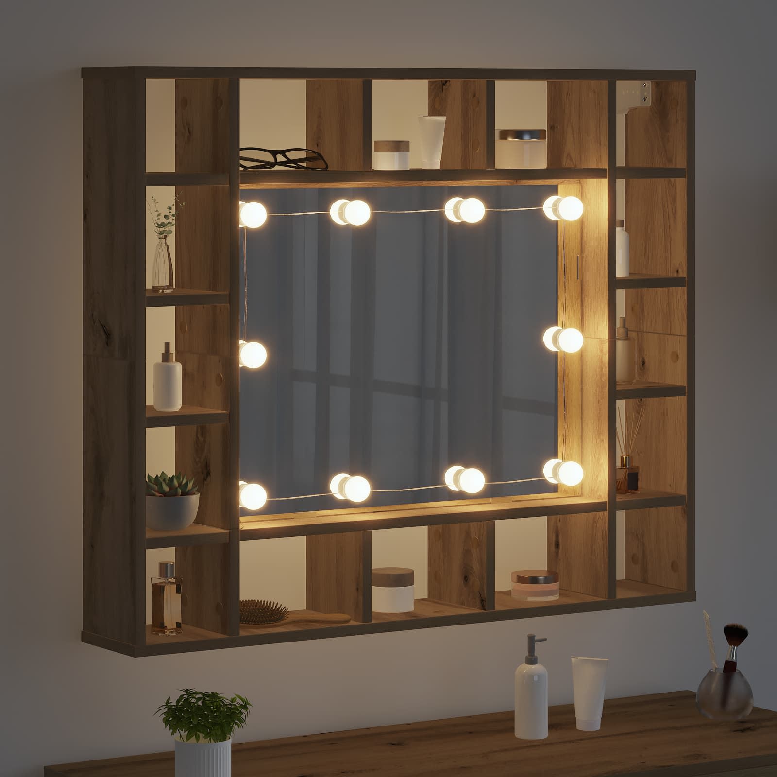 Spiegelleuchten 2 pcs Weiß 4,5 x 4,5 x 4,8 cm Kunststoff