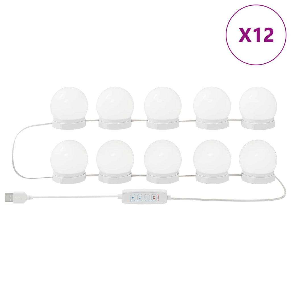 Spiegelleuchten 12 pcs Weiß 4,5 x 4,5 x 4,8 cm Kunststoff