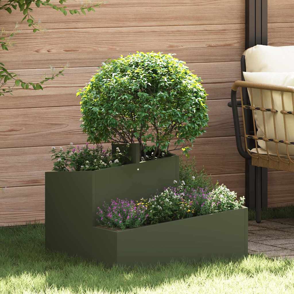 Garten-Pflanzgefäß Olive Grün 60 x 60 x 50 cm