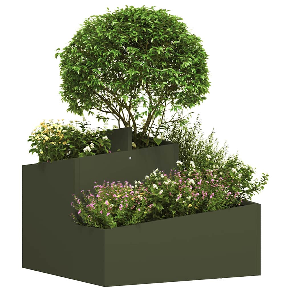 Garten-Pflanzgefäß Olive Grün 60 x 60 x 50 cm