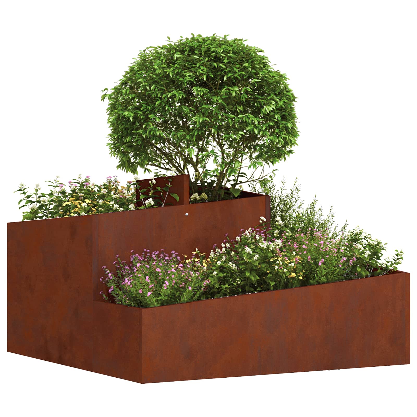 Garten-Pflanzgefäß Braun 80 x 80 x 50 cm Wetterfeststahl