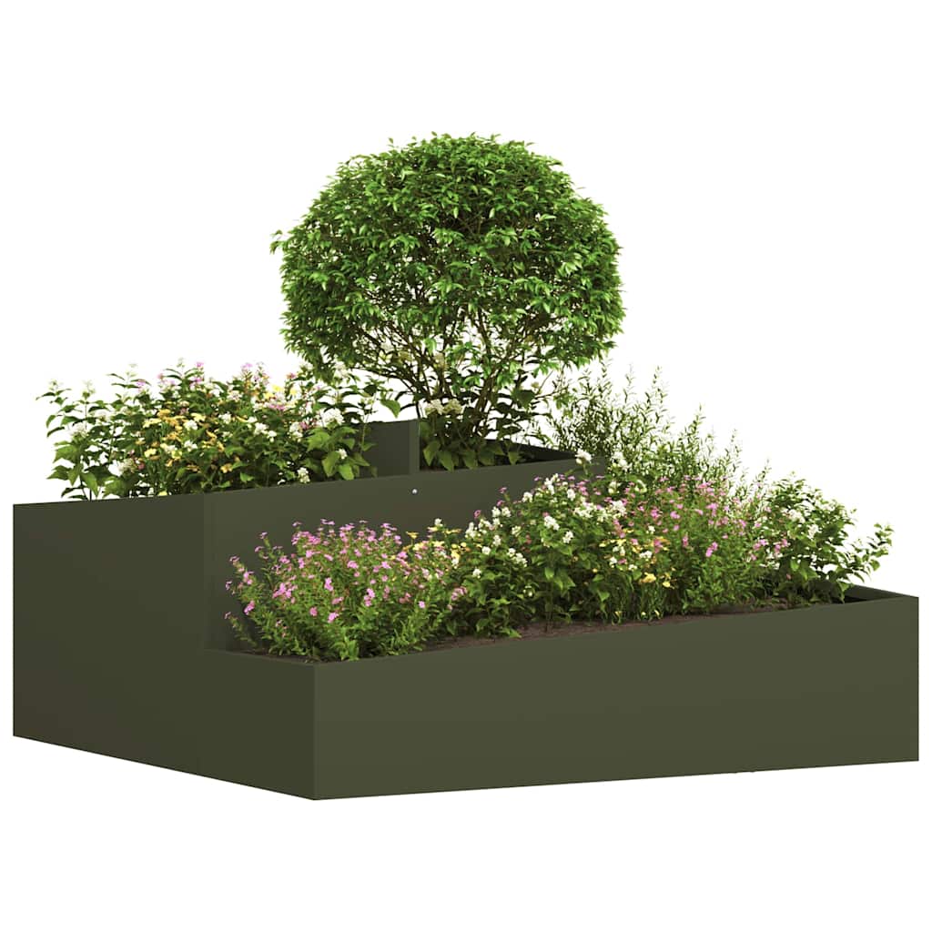 Garten-Pflanzgefäß Olive Grün 100 x 100 x 50 cm