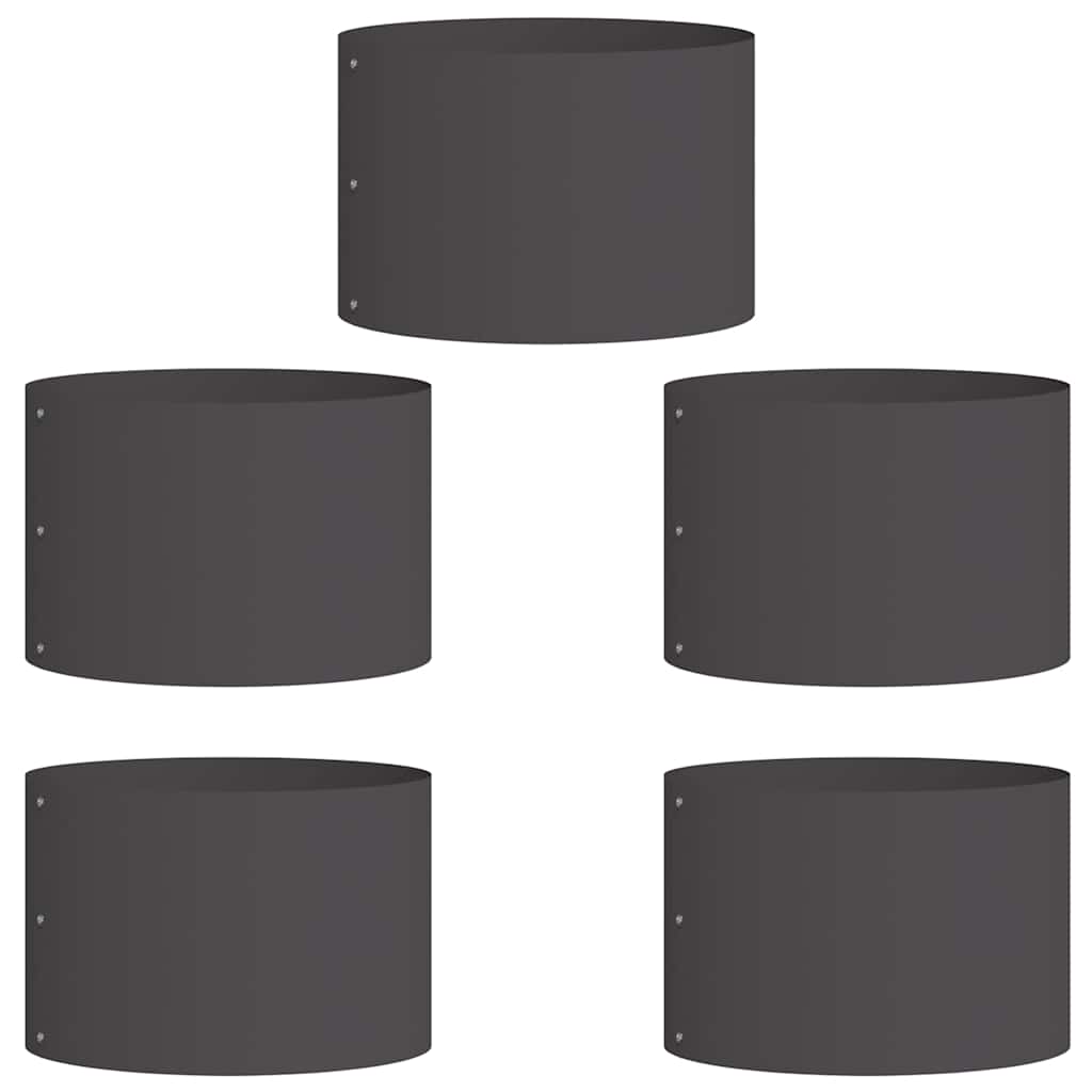 Pflanzenring 5 pcs Schwarz 30 x 30 x 20 cm Kaltgewalzter Stahl