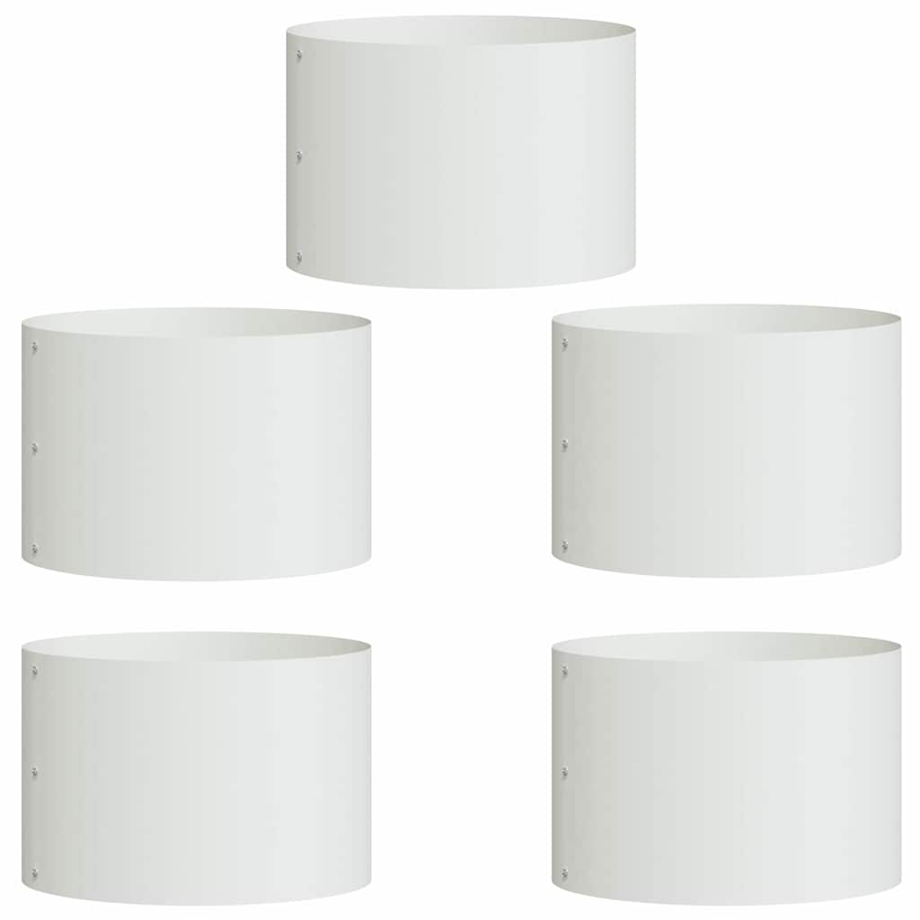 Pflanzenring 5 pcs Weiß 30 x 30 x 20 cm Kaltgewalzter Stahl