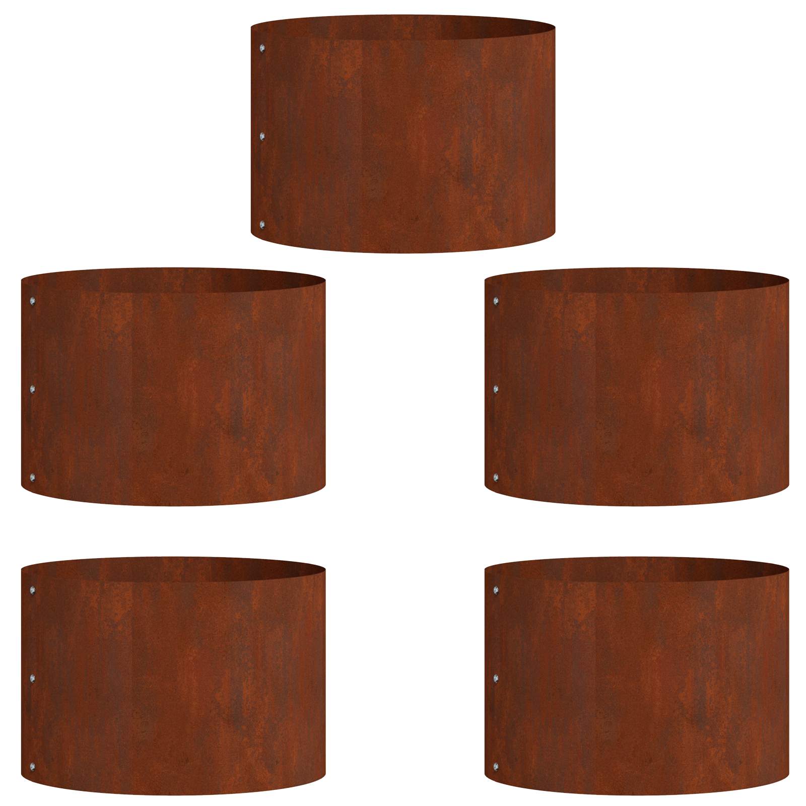 Pflanzenring 5 pcs Braun 30 x 30 x 20 cm Wetterfeststahl