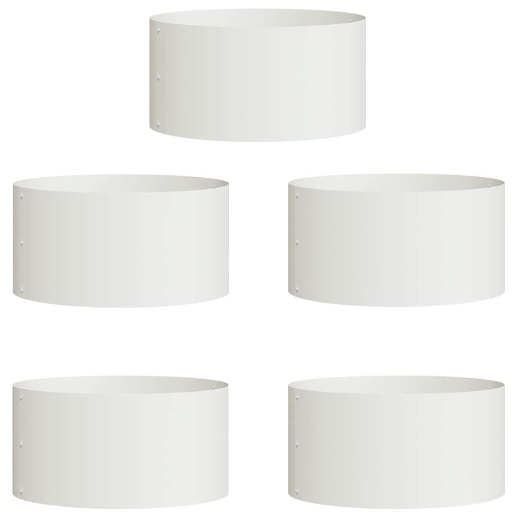 Pflanzenring 5 pcs Weiß 40 x 40 x 20 cm Kaltgewalzter Stahl
