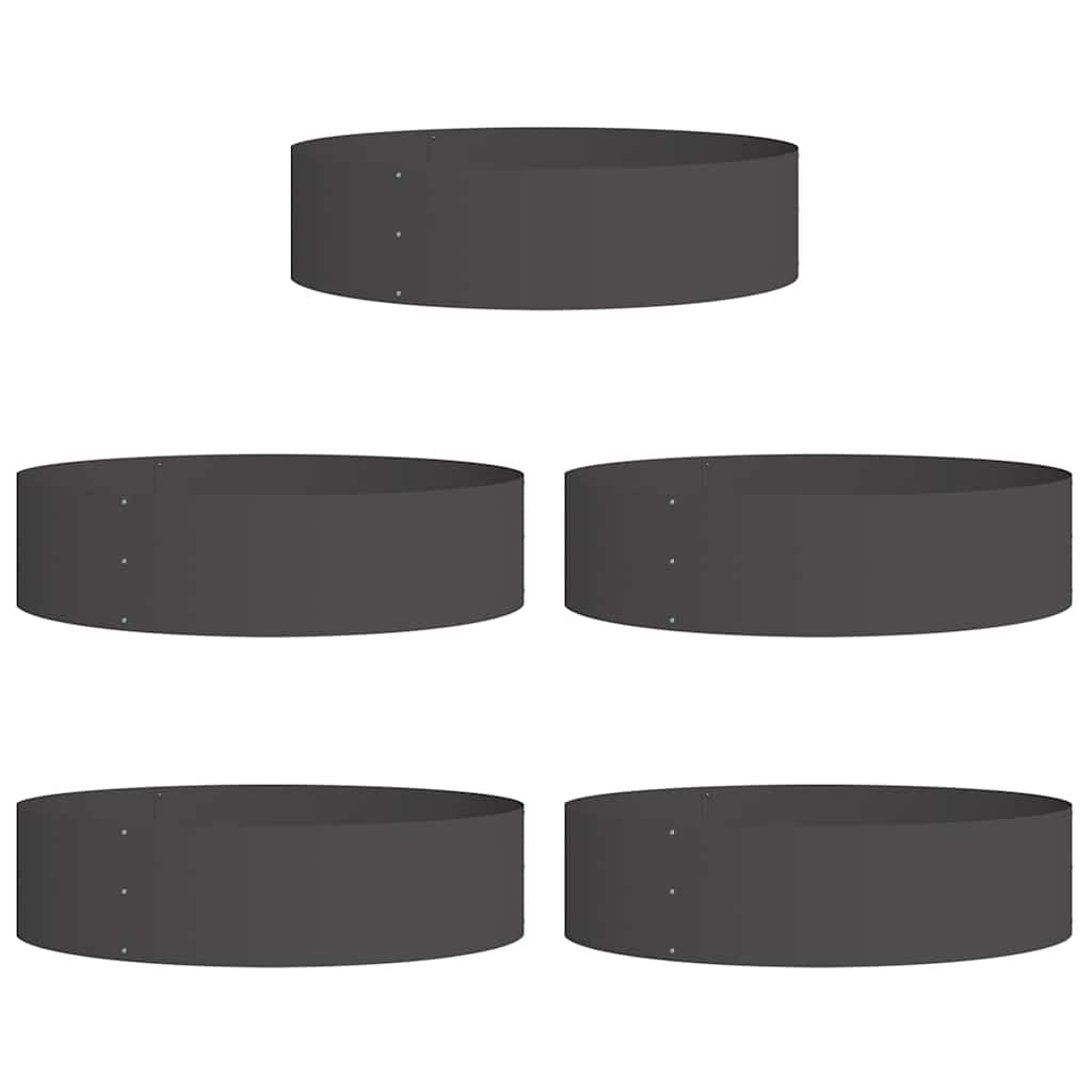 Pflanzenring 5 pcs Schwarz 80 x 80 x 20 cm Kaltgewalzter Stahl