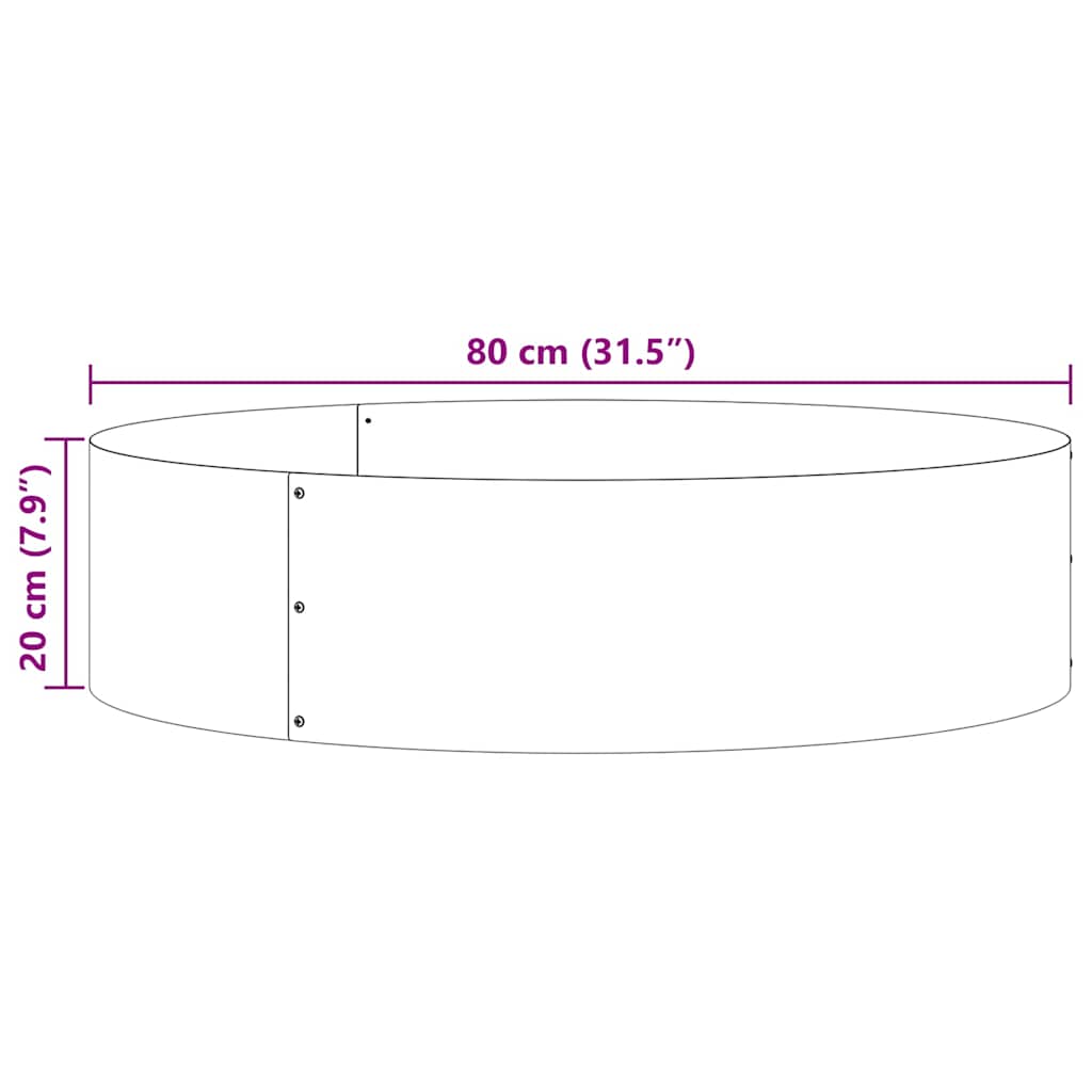 Pflanzenring 5 pcs Schwarz 80 x 80 x 20 cm Kaltgewalzter Stahl