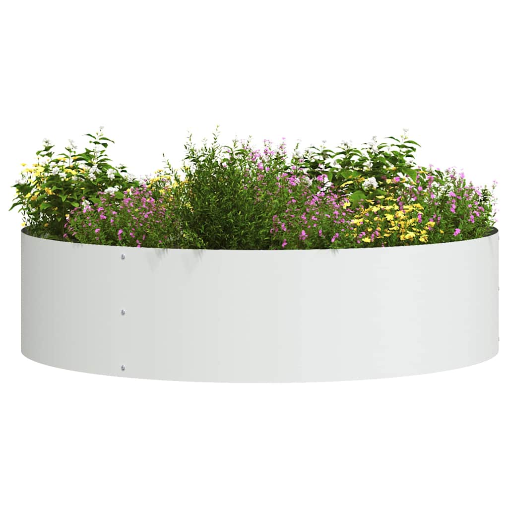 Pflanzenring Weiß 80 x 80 x 20 cm Kaltgewalzter Stahl