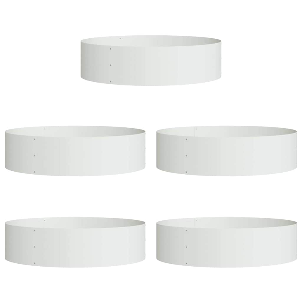 Pflanzenring 5 pcs Weiß 80 x 80 x 20 cm Kaltgewalzter Stahl