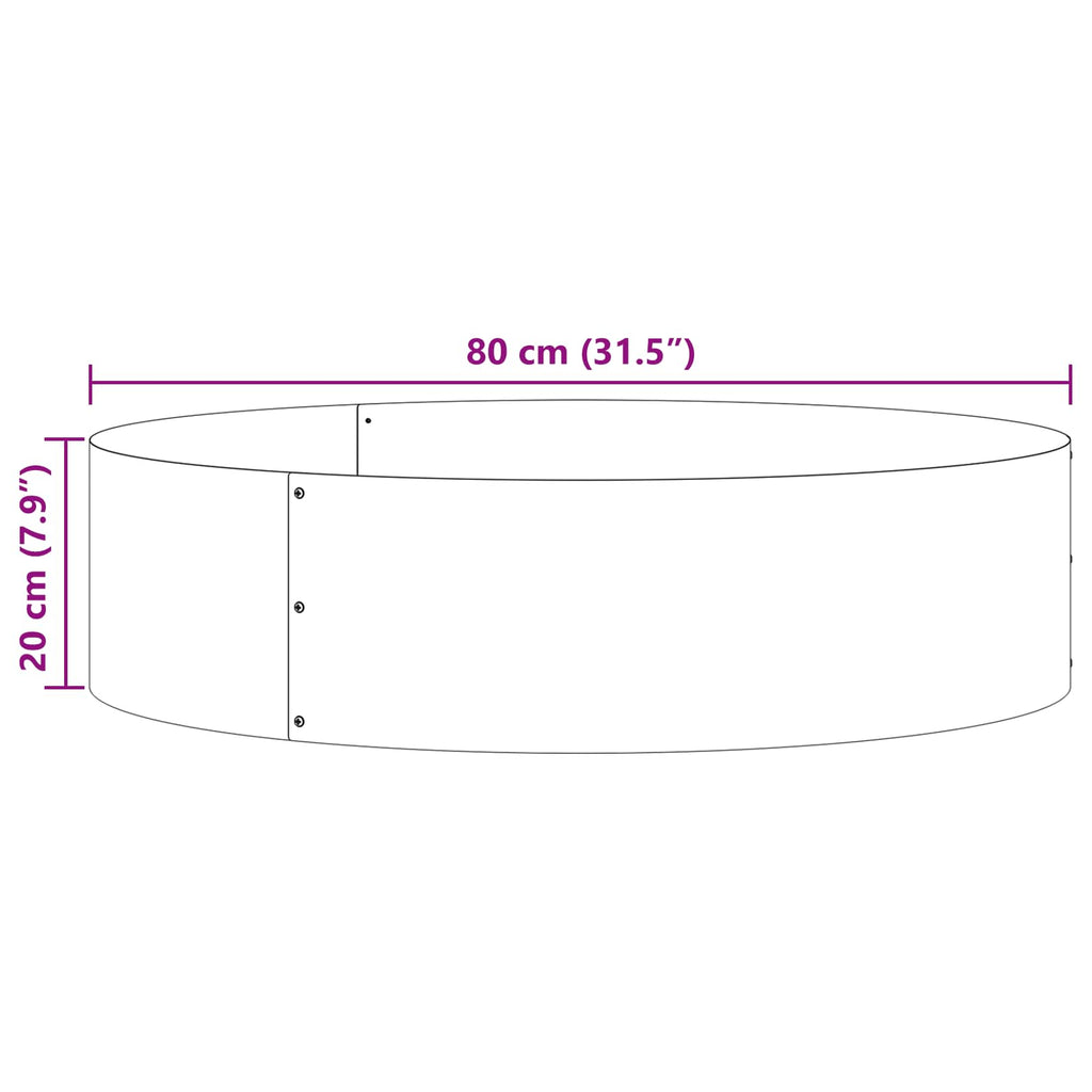 Pflanzenring Braun 80 x 80 x 20 cm Wetterfeststahl