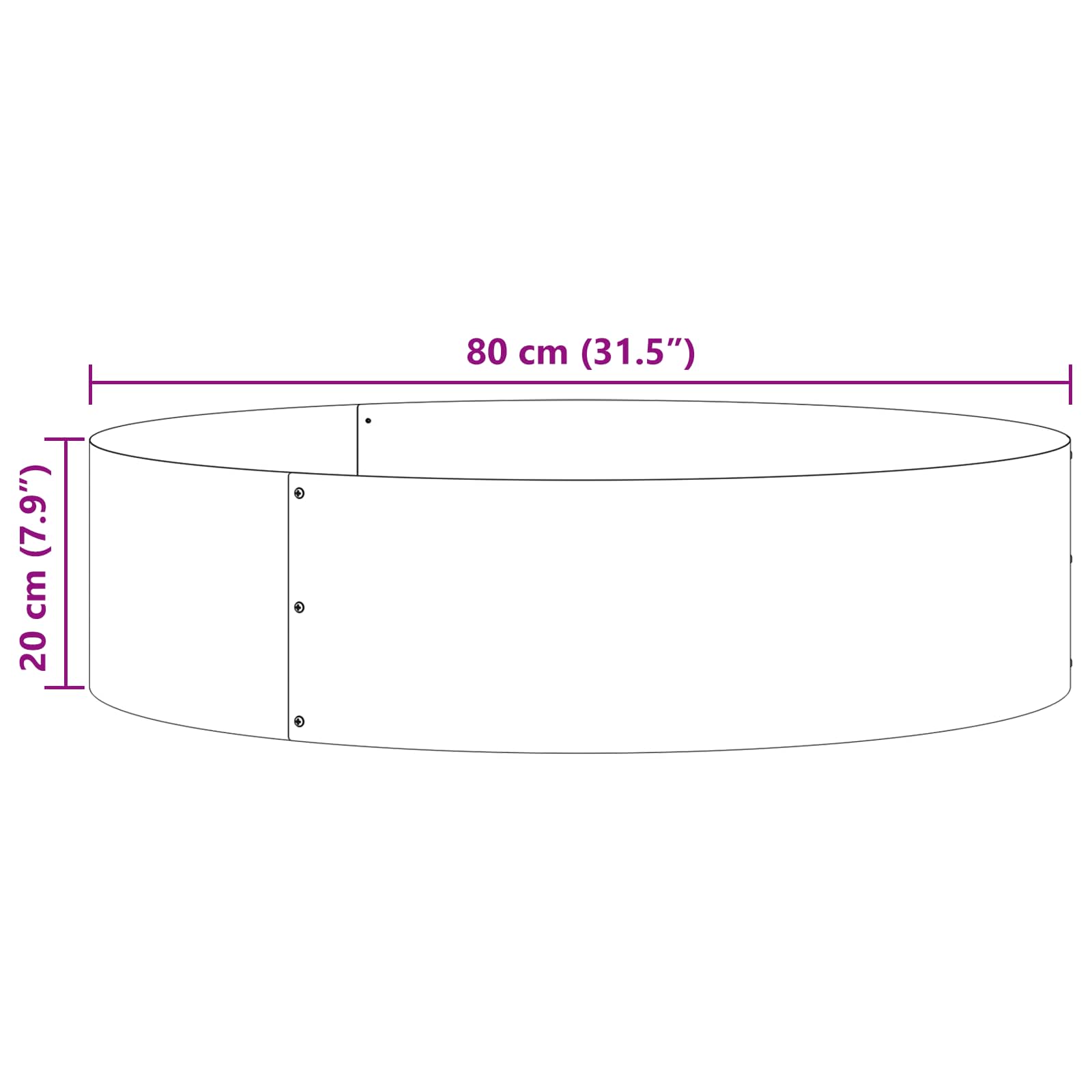 Pflanzenring Braun 80 x 80 x 20 cm Wetterfeststahl