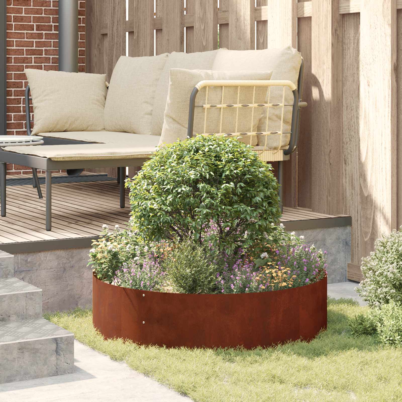 Pflanzenring 5 pcs Braun 80 x 80 x 20 cm Wetterfeststahl