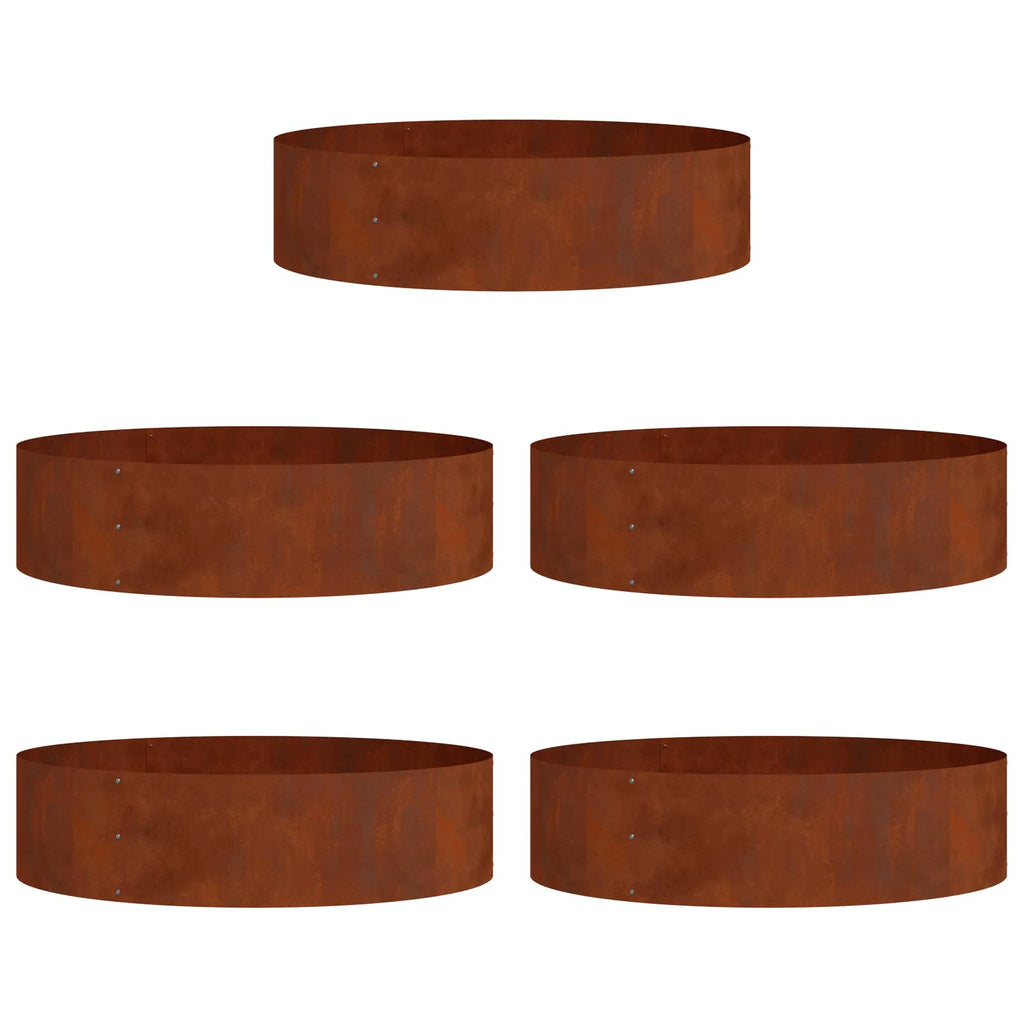 Pflanzenring 5 pcs Braun 80 x 80 x 20 cm Wetterfeststahl