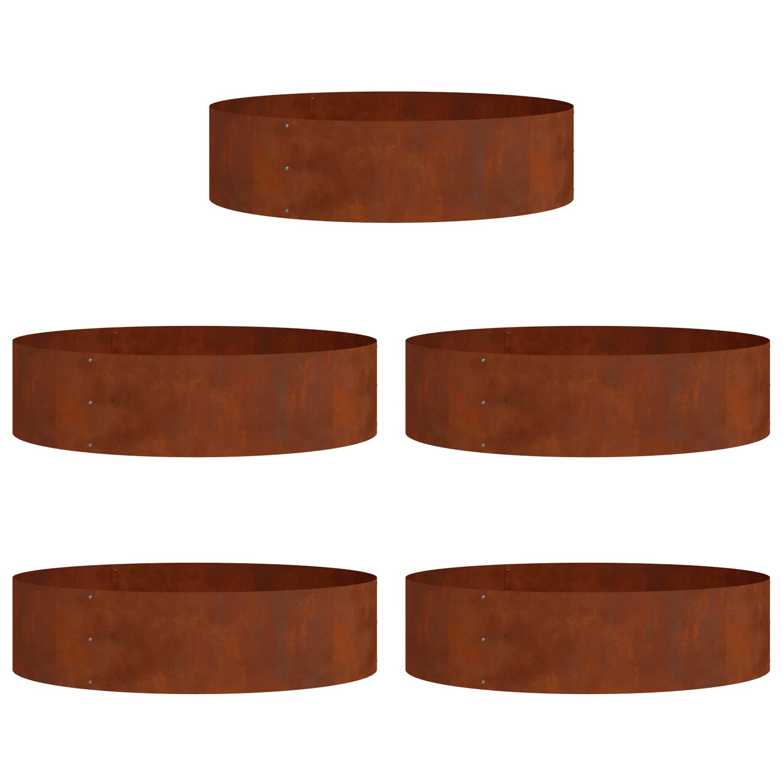 Pflanzenring 5 pcs Braun 80 x 80 x 20 cm Wetterfeststahl