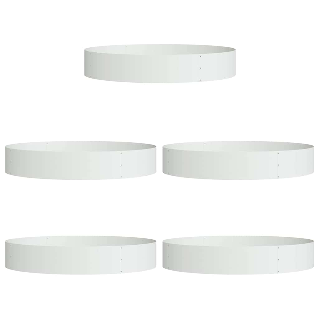 Pflanzenring 5 pcs Weiß 120 x 120 x 20 cm Kaltgewalzter Stahl